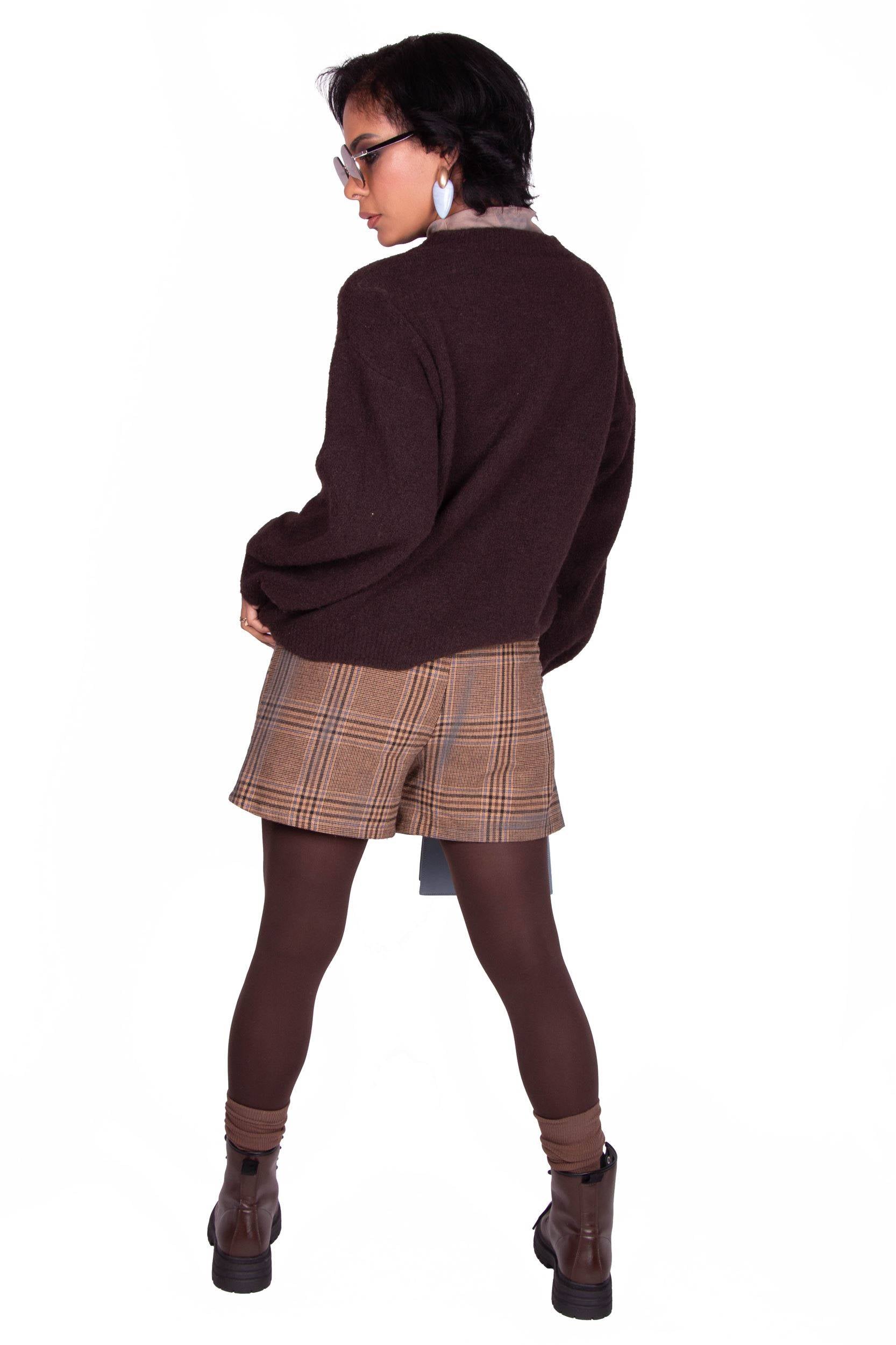 SHORTS TARTAN CAMMELLO LINDSAY