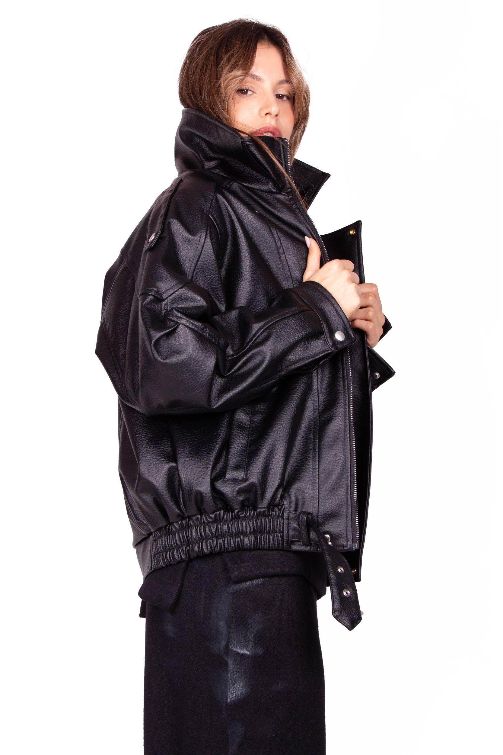 BOMBER ECOPELLE NERO SELVA