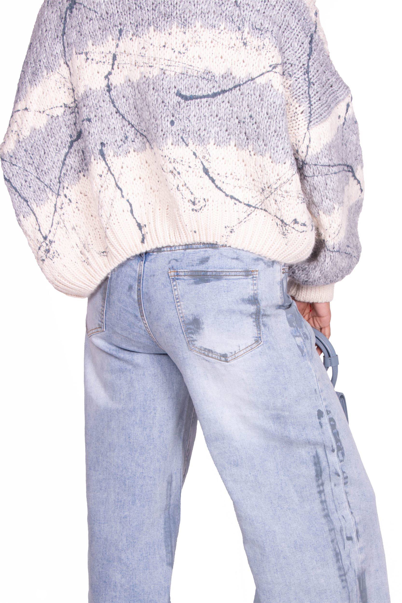 CARDIGAN AZZURRO E BIANCO BENNY