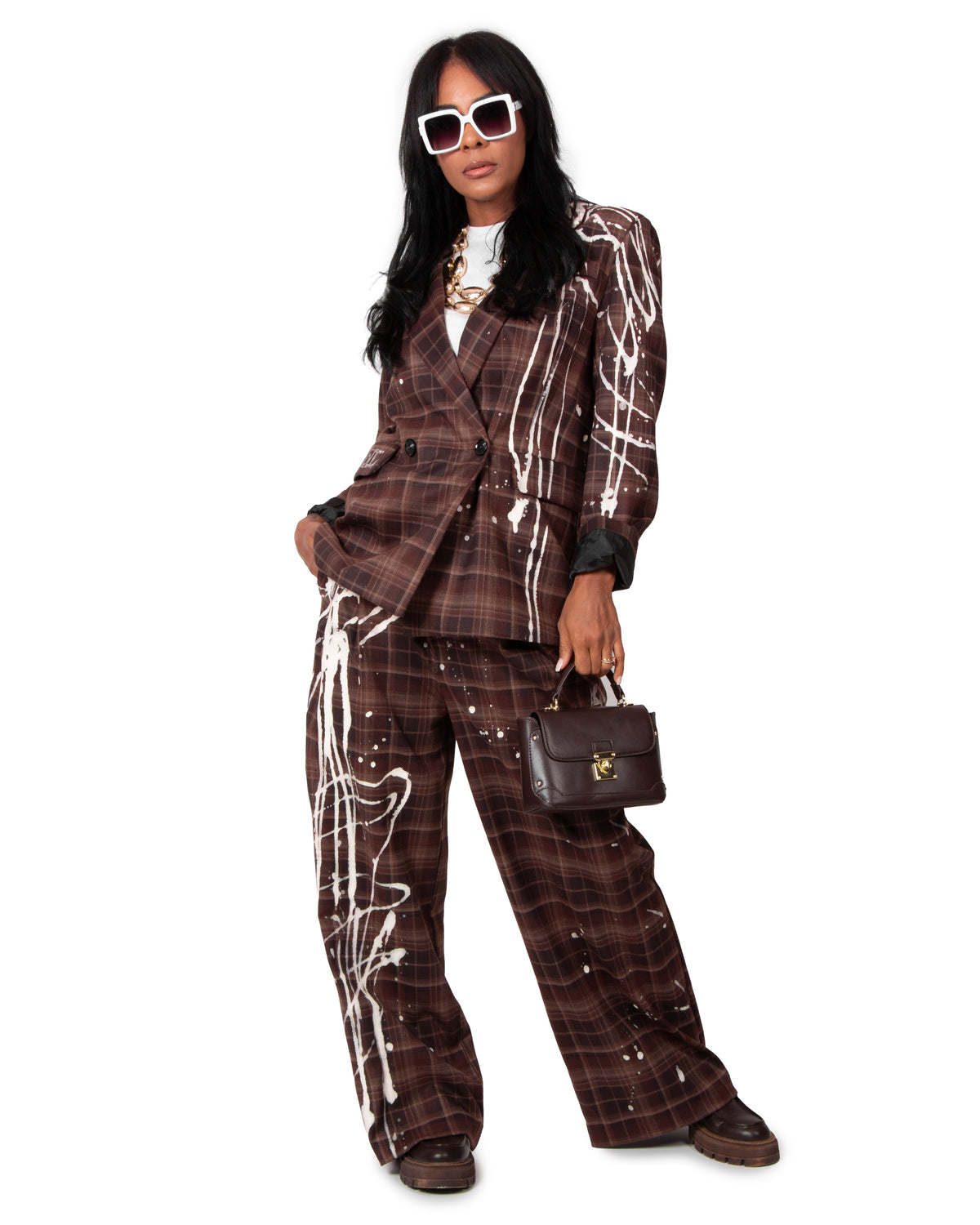 CO-ORD TARTAN MARRONE LUNARIA