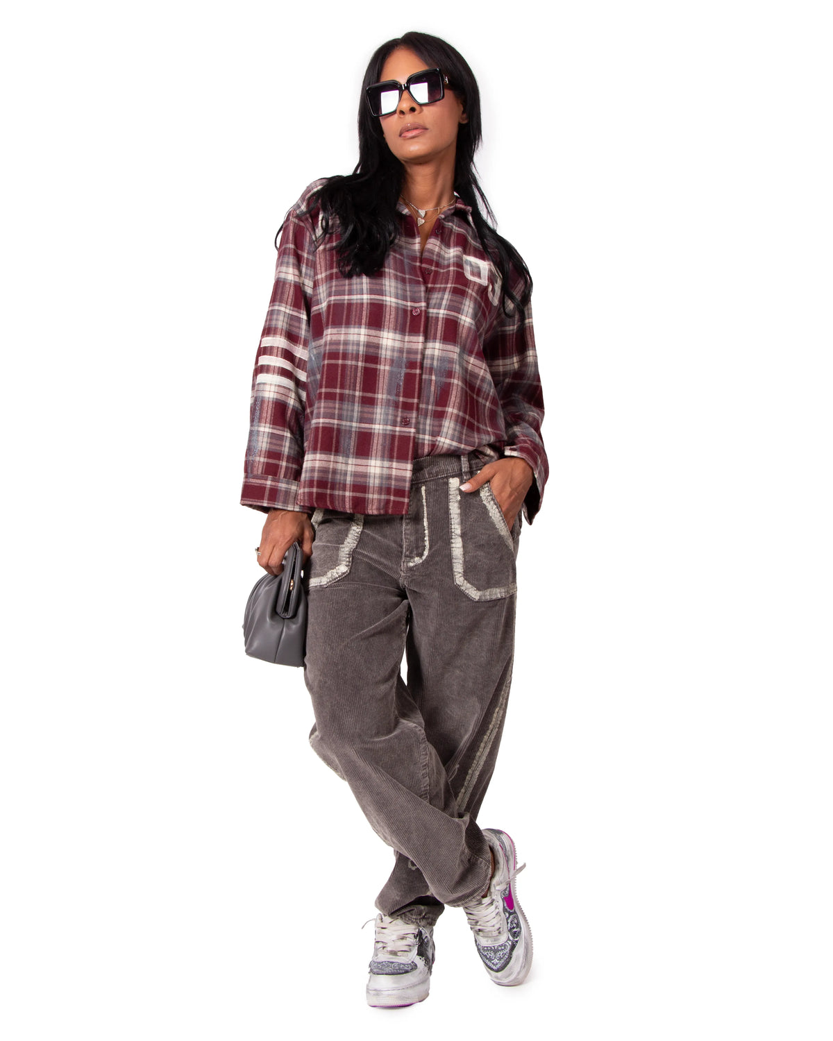 PANTALONE IN VELLUTO TAUPE FIORDALISO