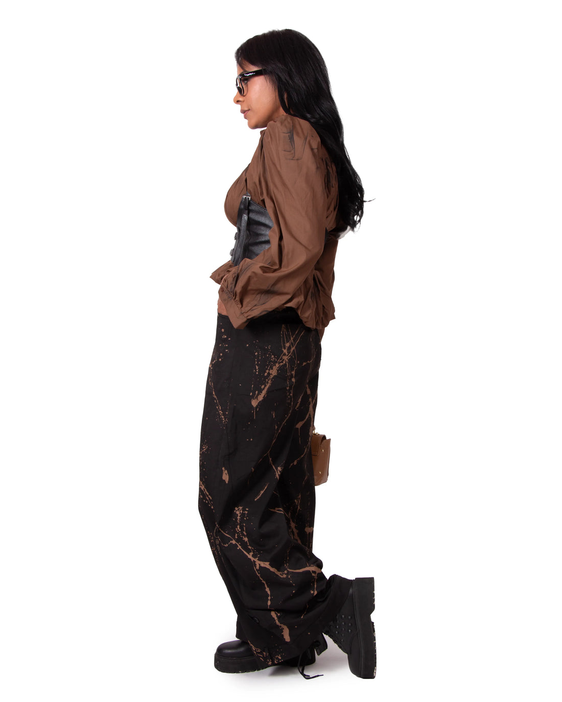 PANTALONE NERO BAGGY ANEMONE