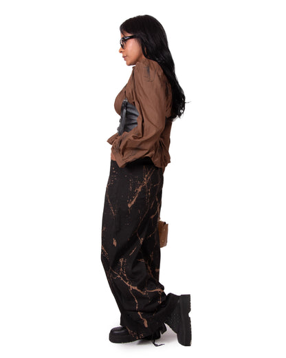 PANTALONE NERO BAGGY ANEMONE