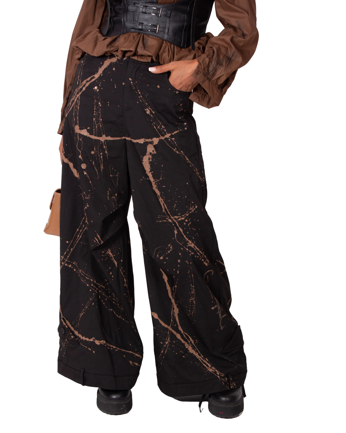 PANTALONE NERO BAGGY ANEMONE