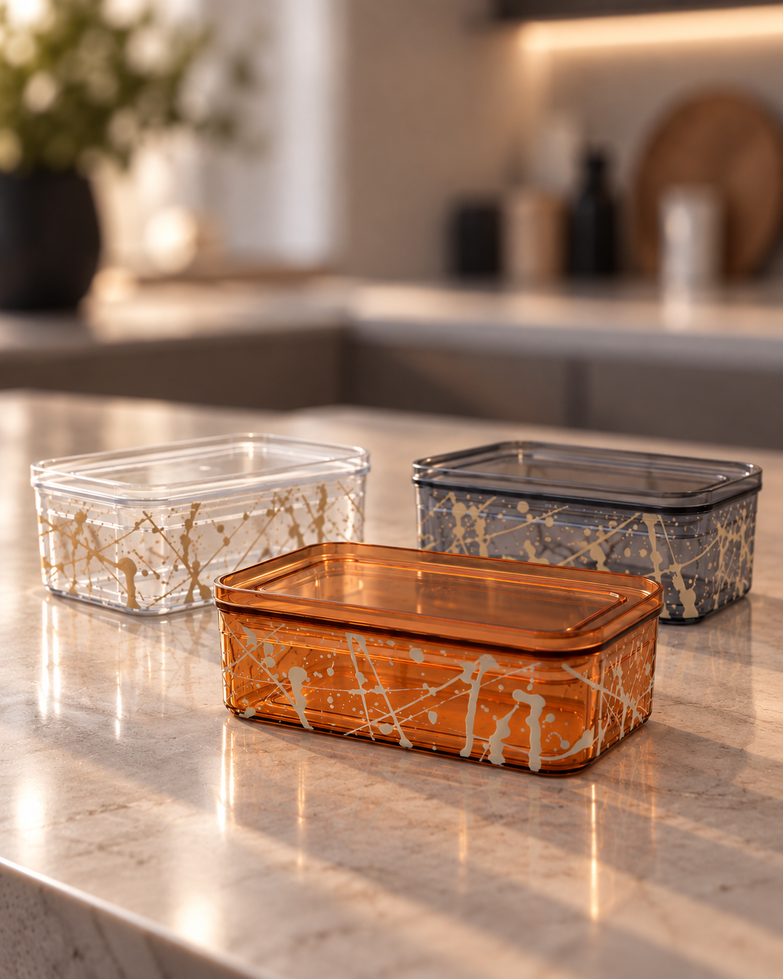 SET 3 CONTENITORI IN PLASTICA 0,4LT
