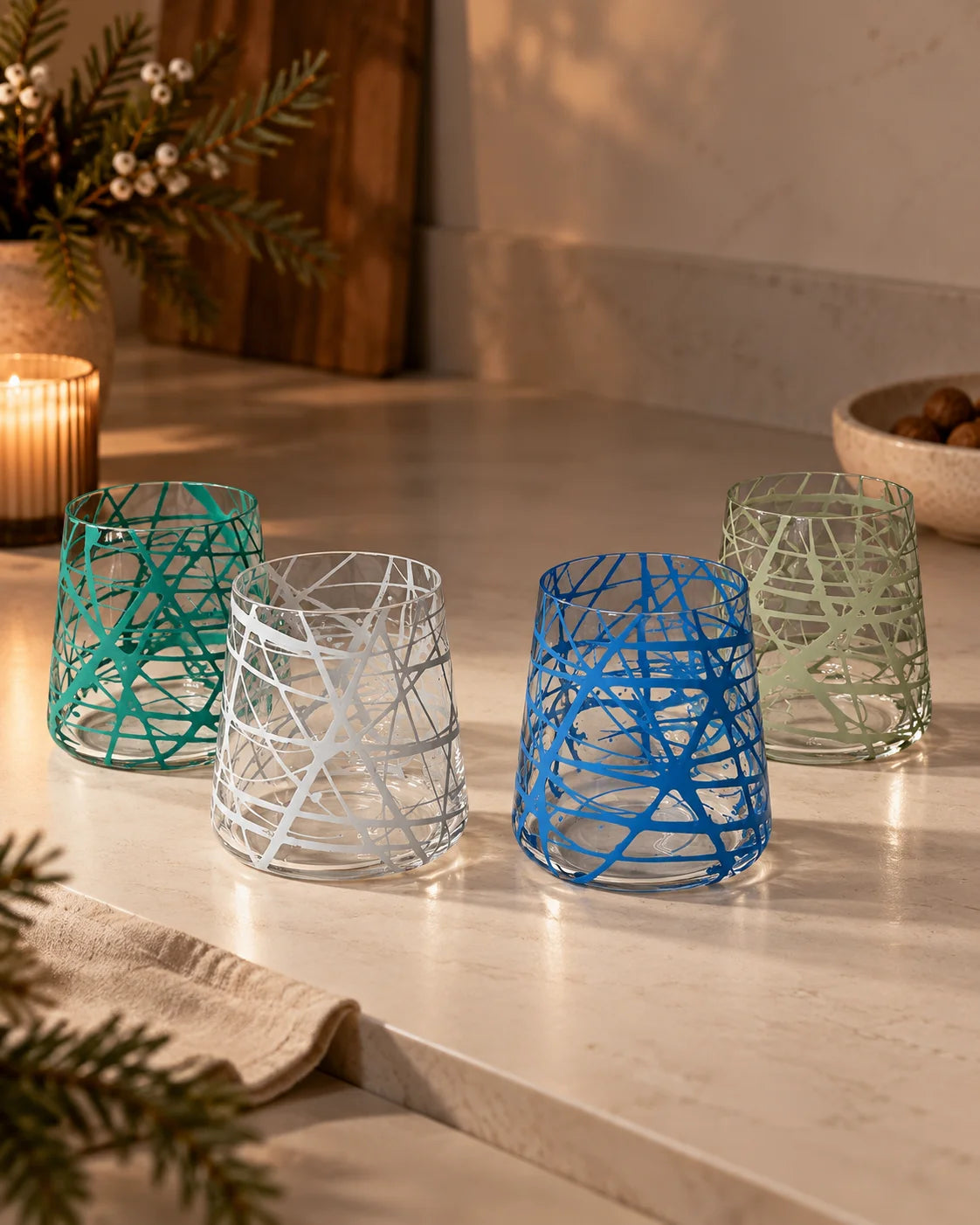 BOX QUATTRO BICCHIERI IN VETRO ACQUA