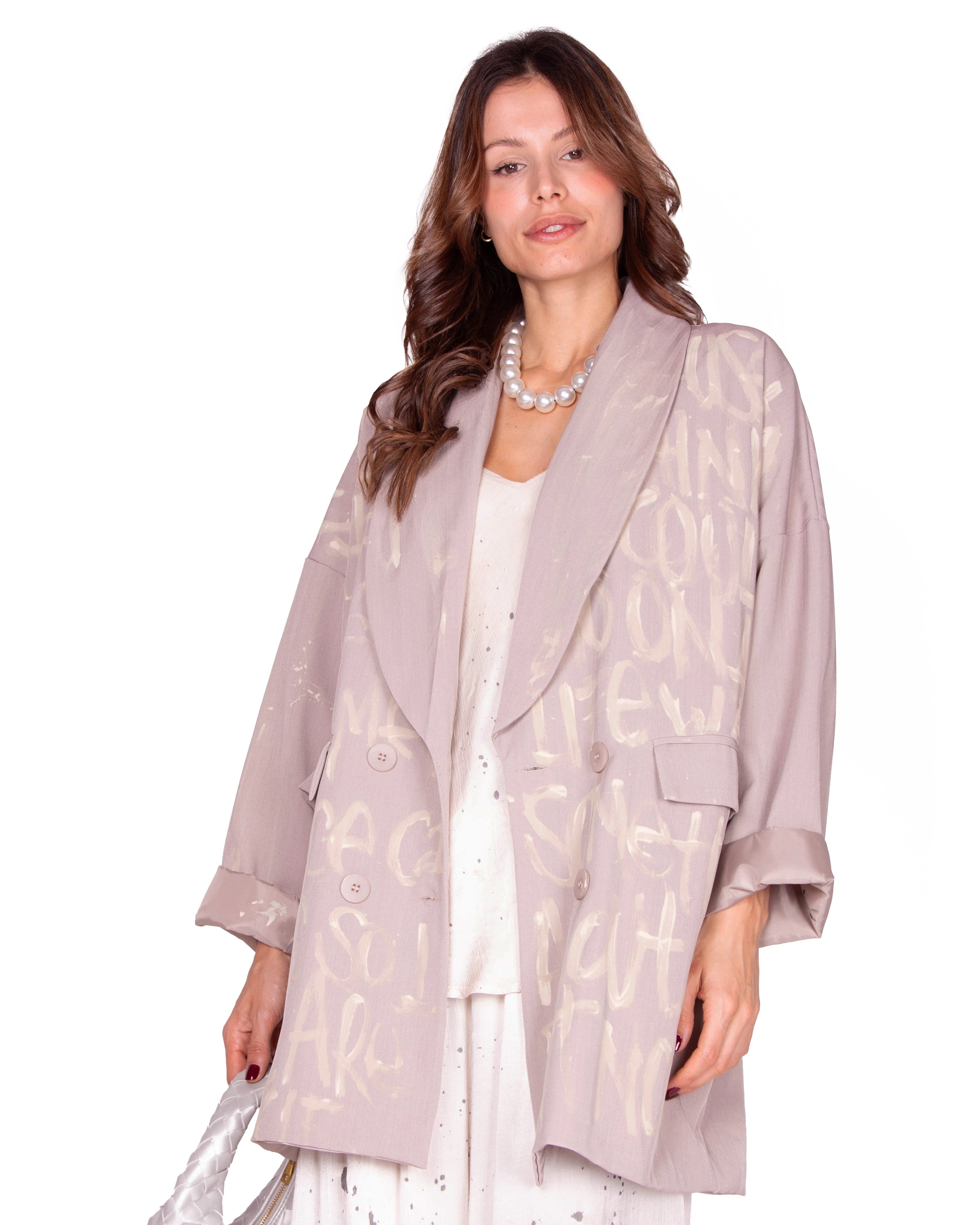 BLAZER OVERSIZE GRIGIO CHIARA