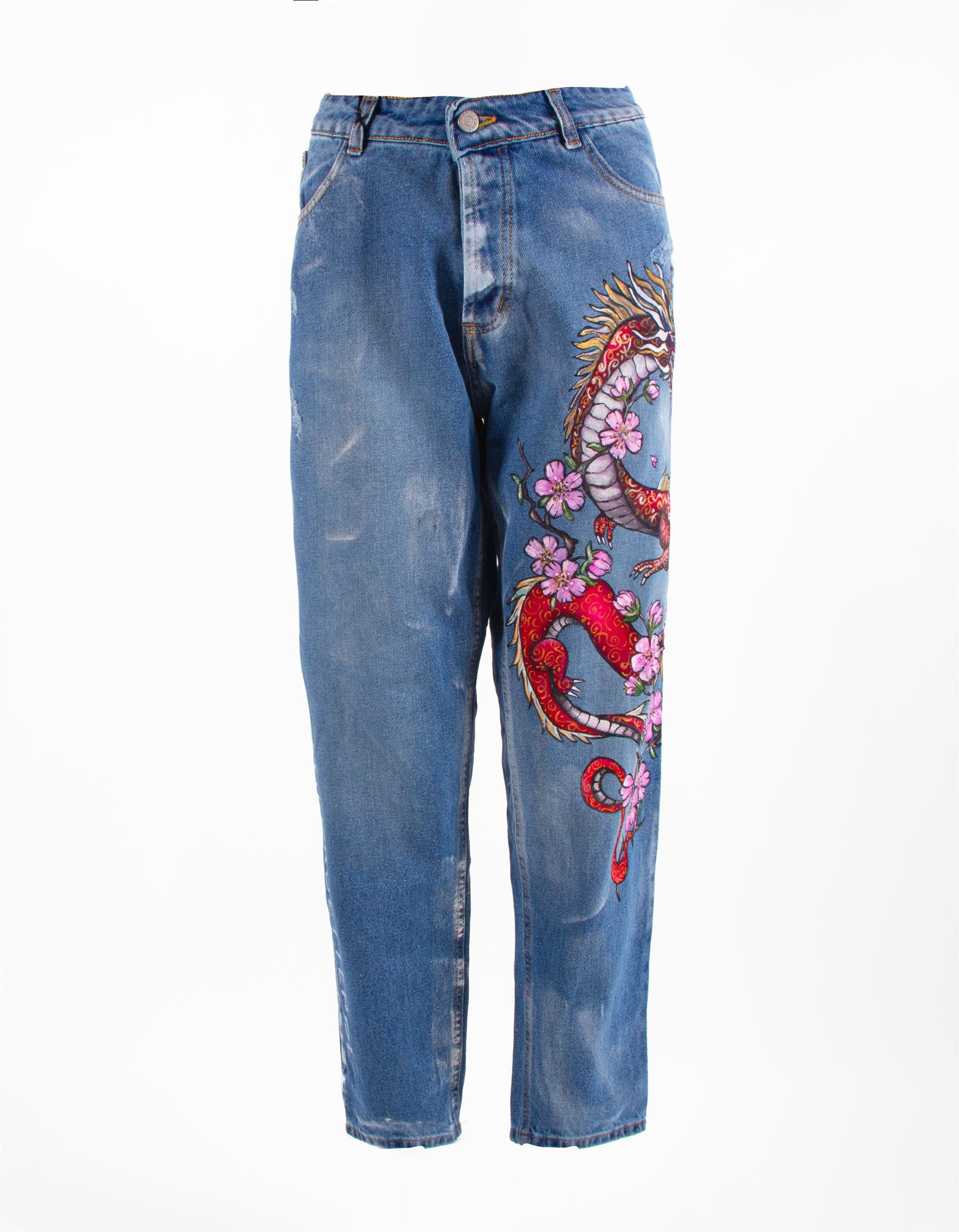 CUSTOM JEANS DRAGON