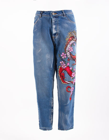 CUSTOM JEANS DRAGON