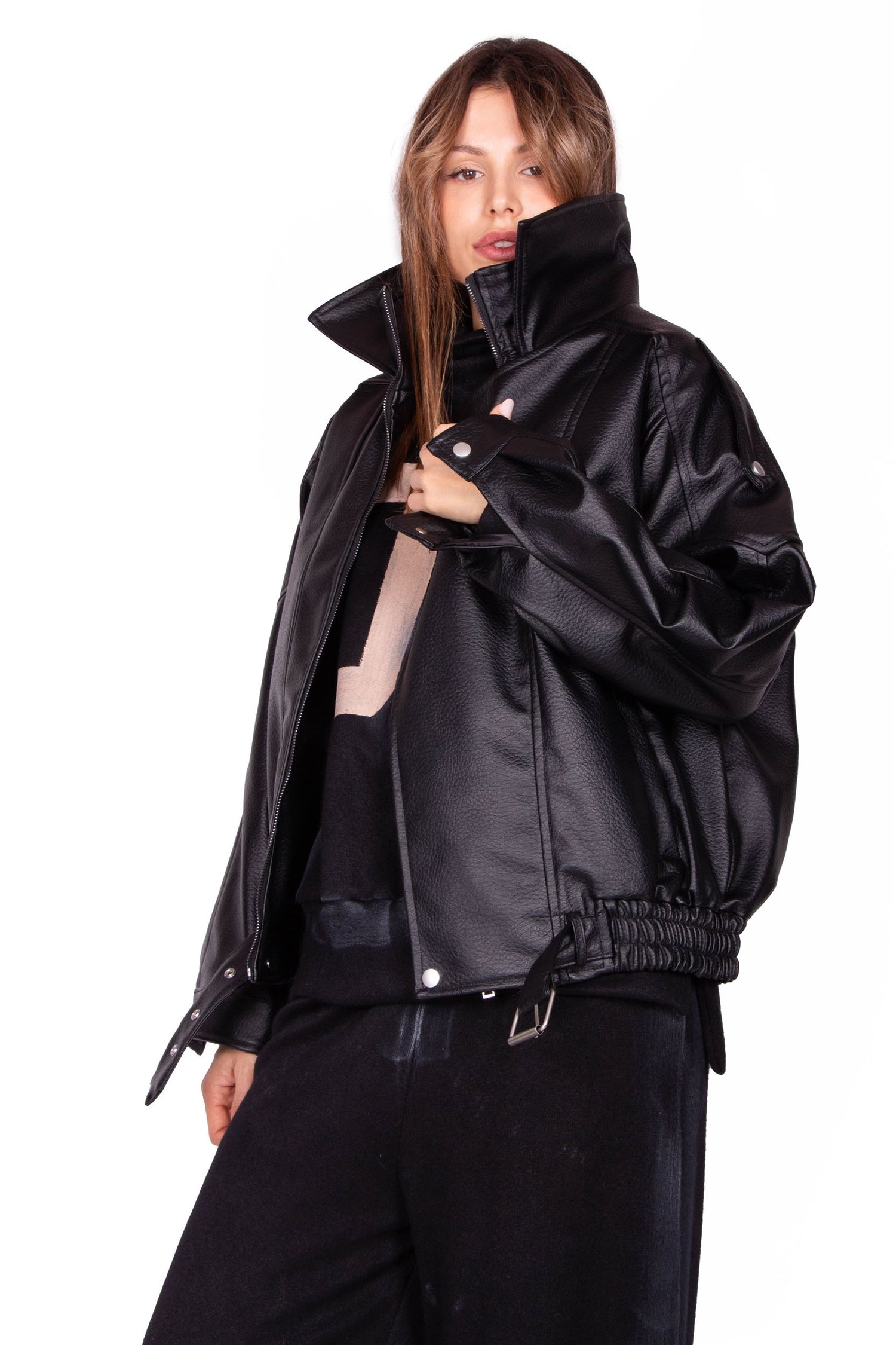 BOMBER ECOPELLE NERO SELVA