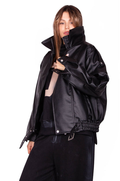 BOMBER ECOPELLE NERO SELVA