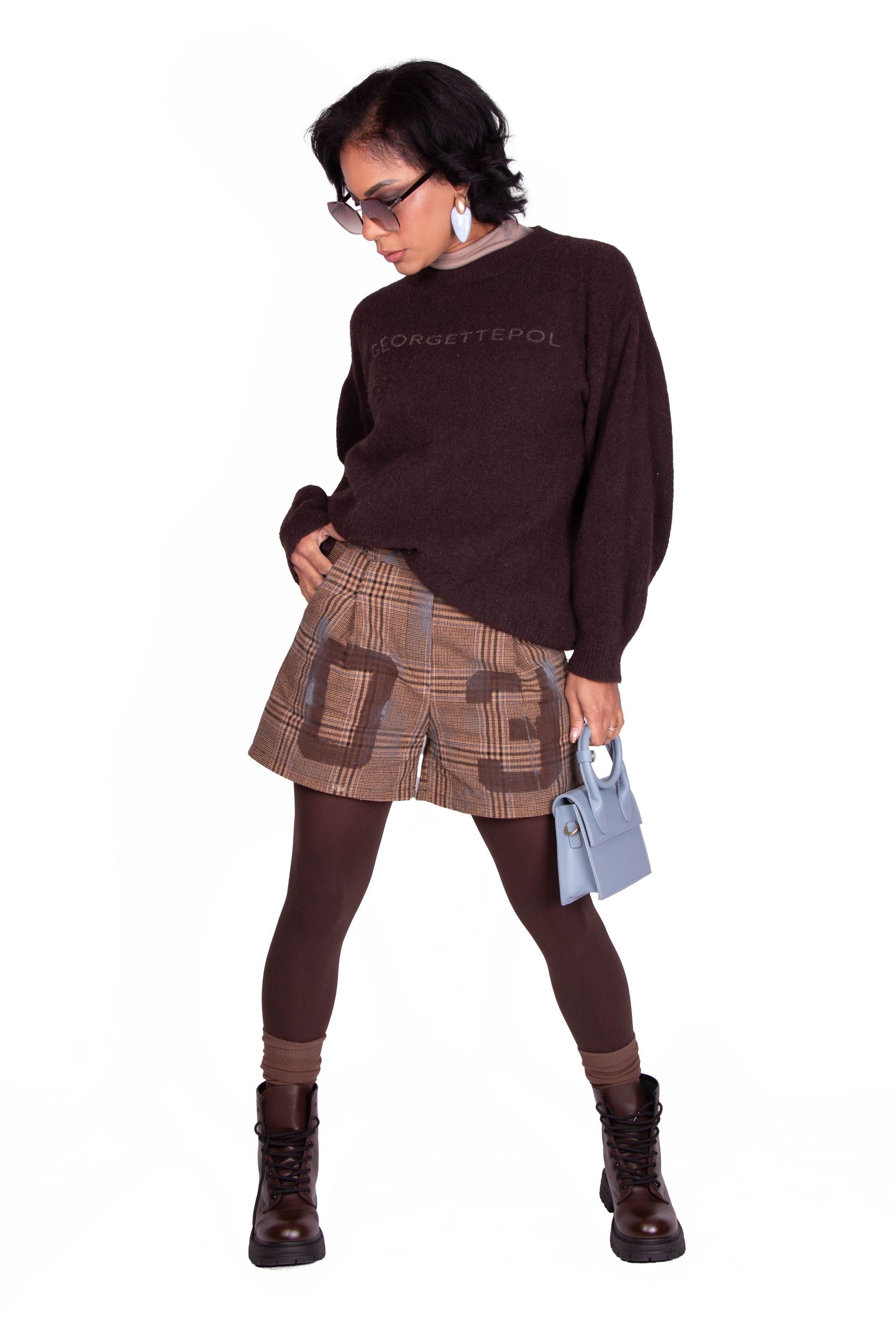 SHORTS TARTAN CAMMELLO LINDSAY