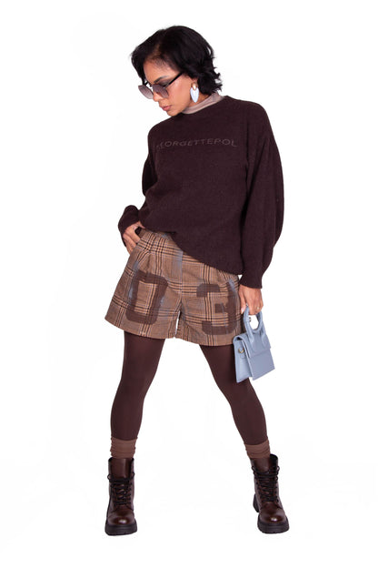 SHORTS TARTAN CAMMELLO LINDSAY