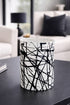 VASO IN VETRO BIANCO SCHIZZI NERI