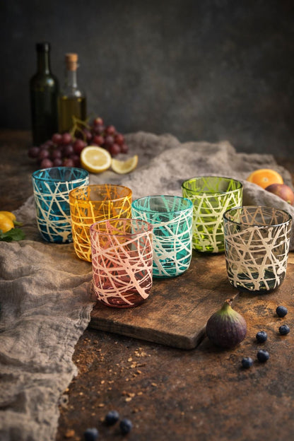 BICCHIERI IN VETRO MULTICOLORE