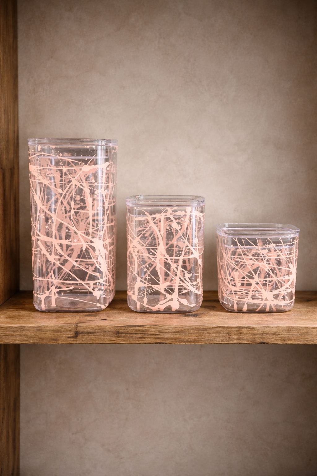 SET TRE BARATTOLI ROSA PESCO