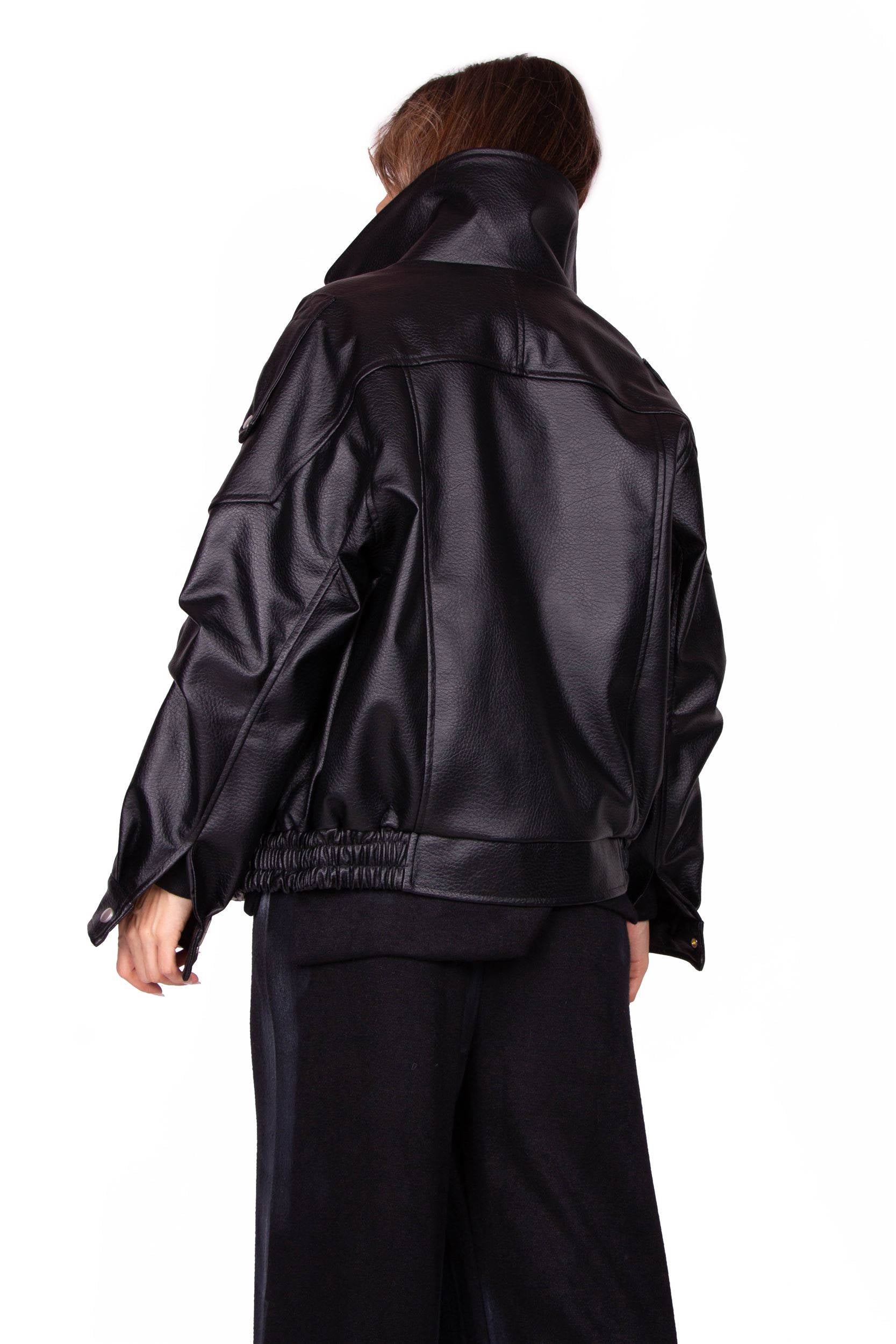 BOMBER ECOPELLE NERO SELVA