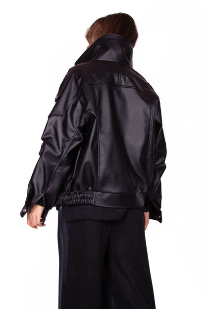 BOMBER ECOPELLE NERO SELVA