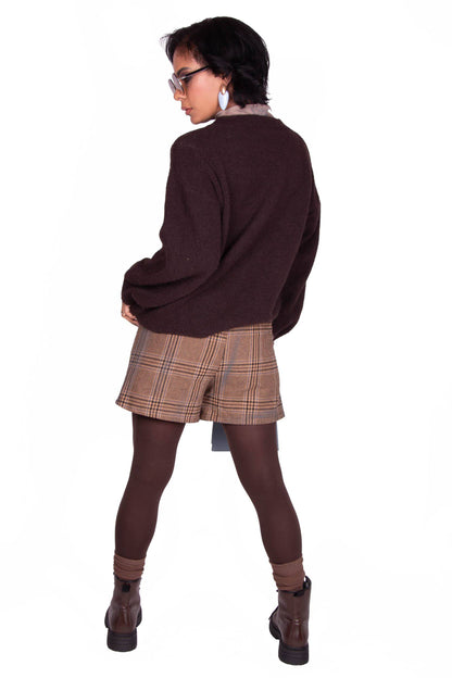 SHORTS TARTAN CAMMELLO LINDSAY
