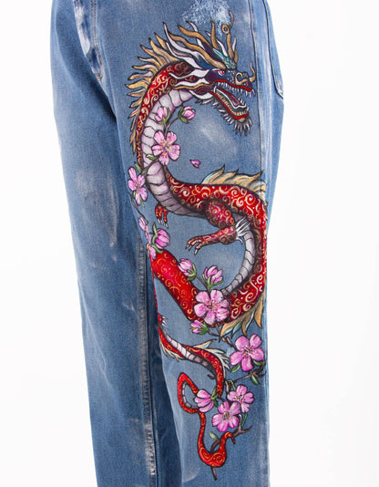 CUSTOM JEANS DRAGON